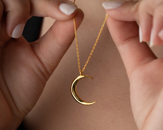 Pendentif En Argent Croissant De Lune - Beau Pendentif