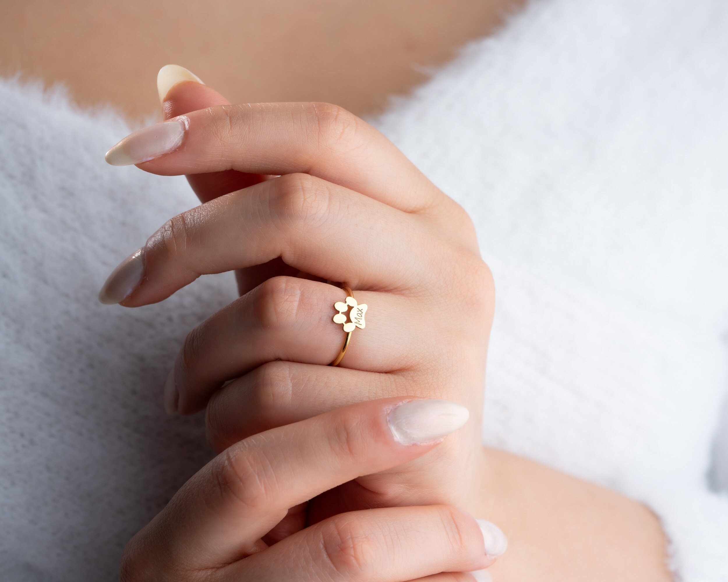 Anillos Personalizados Anillo De Plata 925 Con Huella De Mascota