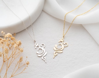 Zierliche Gold Yoga Halskette Silber spirituelle Yoga atmen Halskette Yoga-Liebhaber-Halskette Friedliche Symbol Anhänger Halskette Weihnachtsgeschenk Frauen