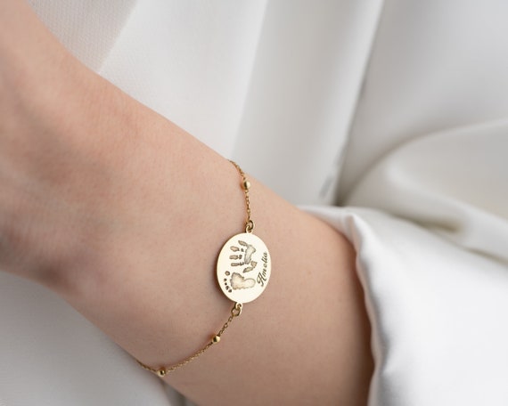 Baby handprint bracelet deals