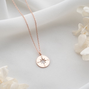 Gold Compass Necklace Women Tiny Compass Pendant Necklace Silver Coordinate Necklace for Adventurer Nautical Necklace Gifts For Traveler image 7