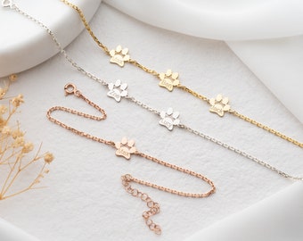 Paw Print Name Bracelet Dog Paw Bracelet Personalized Dog Mom Bracelet Cat Bracelet Pet Memorial Gift Animal Lover Jewelry Engraved Pet Name