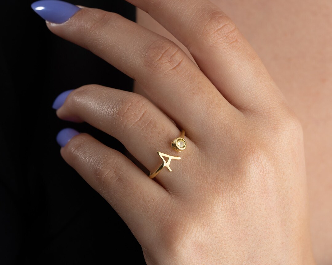 Bague initiale gothique A-Z pour femmes et hommes, bijoux