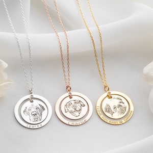 Aanpasbare ketting huisdier met afbeelding gegraveerd huisdier ketting huisdier naam ketting met afbeelding hond binnen huisdier gedenkteken ketting van foto: