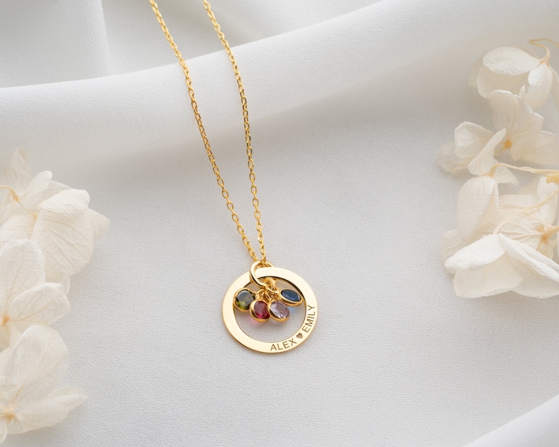 Personalized Gold Birthstone Necklace