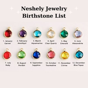 Personalisierte Gold Birthstone Halskette Frauen Name Halskette mit Birthstone Kreis Halskette Nachricht auf Kreis Silber graviert Schmuck eingraviert Bild 7