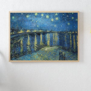 Starry Night Over the Rhone, Vincent Van Gogh. Digital Art. Downloadable Print. Wall Art. Famous Artist. Home Decor. Art Print.