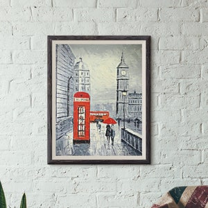 Arte de Londres. Arte de pared digital. Impresión descargable. Tamaño A4. Png Jpg Svg Pdf. Arte del paisaje urbano. Arte descargable. Decoración del hogar. Impresión de arte al óleo.