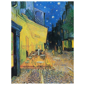Terraza de café por la noche, arte de Vincent Van Gogh. Arte digital / Impresión descargable / Arte de pared / Artista famoso / Decoración del hogar / Arte de pintura al óleo.