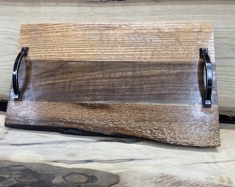 Charcuterie Board live edge Red Oak and Walnut