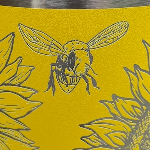 Sunflower Bee Full Wrap Seamless Design Digitale Datei für 40oz Becher SVG und PDF zur Lasergravur