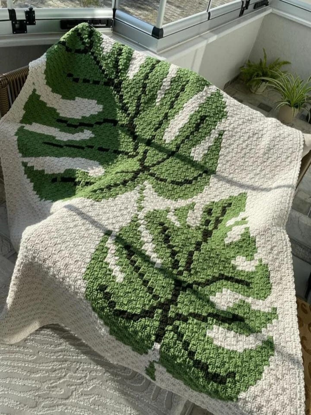 C2C Leaf Blanket PATTERN, Crochet Blanket Pattern, C2c Crochet Pattern