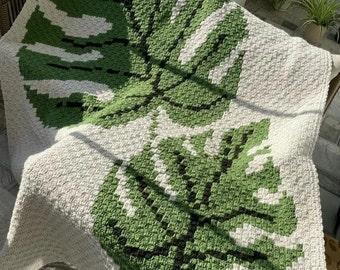 C2C Leaf Blanket PATTERN, Crochet Blanket Pattern, c2c Crochet Pattern, Knitting Blanket Pattern, Leaf Crochet Blanket Pattern