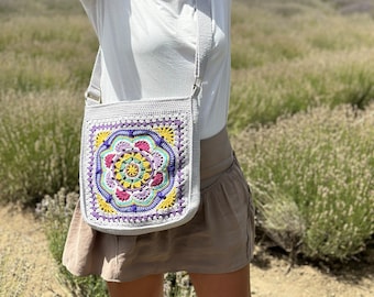 Handgemachte häkeln Umhängetasche im Boho Style