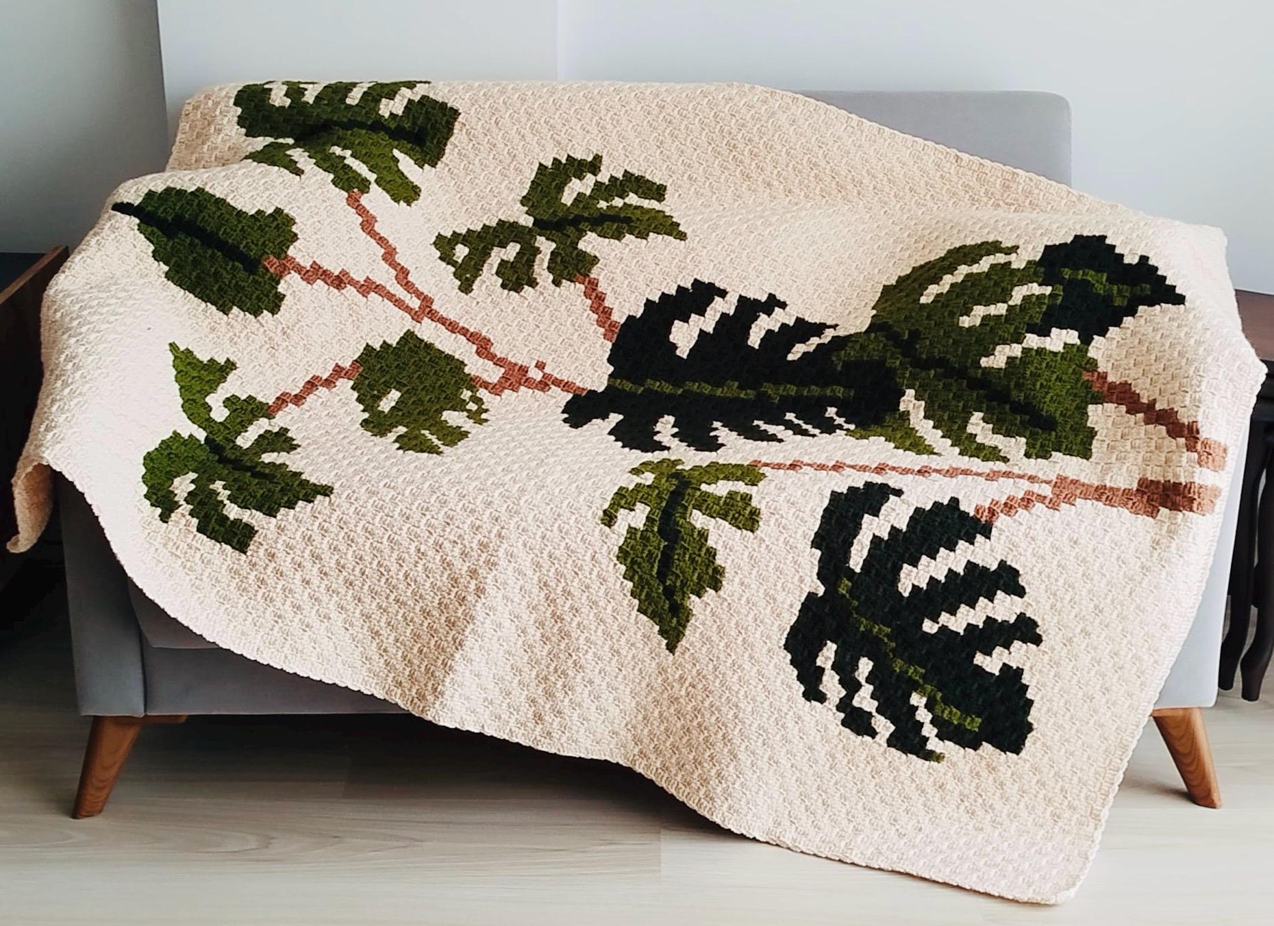 Monstera decke - Etsy.de