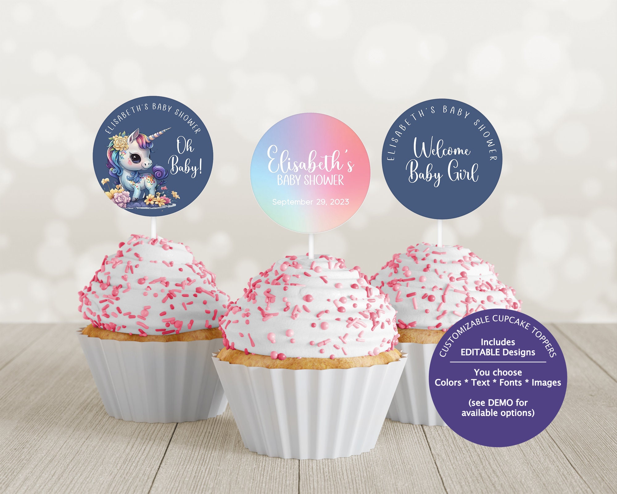 Rainbow Dash Cupcake Toppers