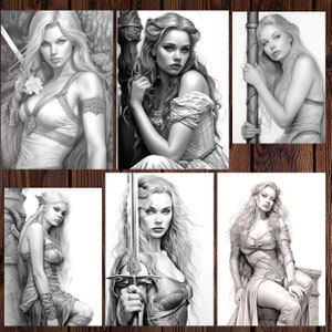 Empowering Warrior Women: A Stunning 67-page Coloring Book of Rare