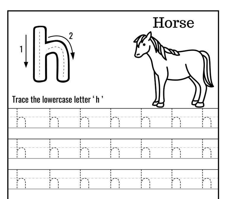 Alphabet Worksheets Printable Kids Coloring homeschool Etsy