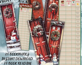 Christmas time-Printable Bookmarks Bundle Digital Download PNG JPG Commercial Use Sublimation Junk Journal Bookmark Sheet Print & Cut