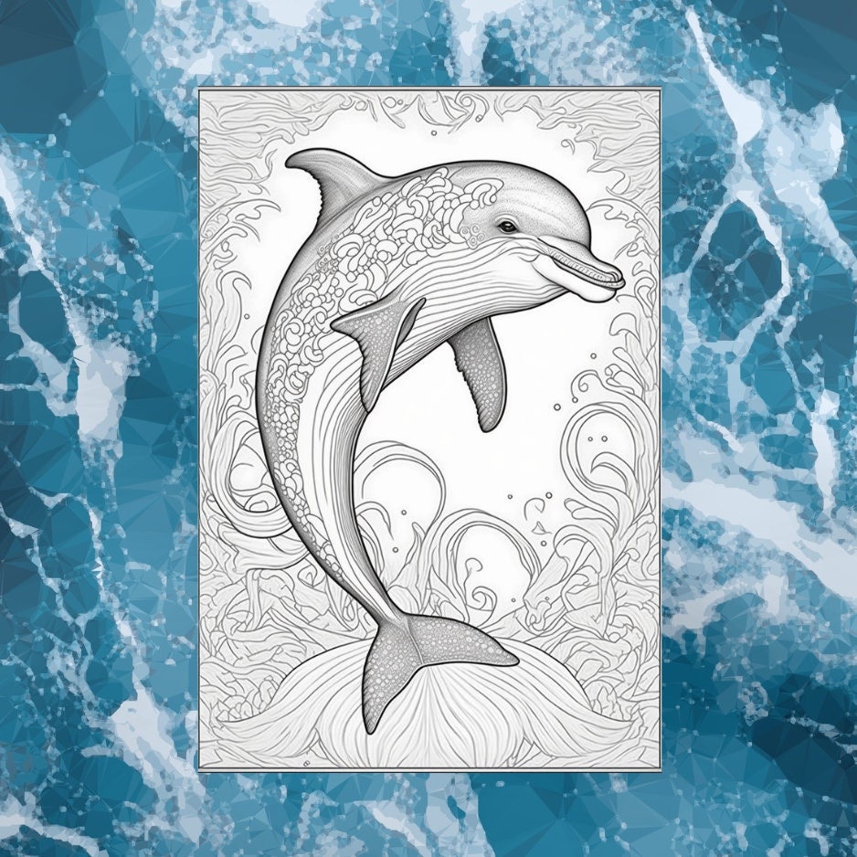 Delfin Mandala zum Ausmalen, zum Ausmalen, /Digital download