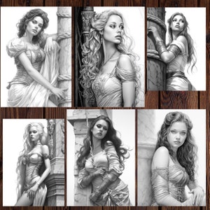 Empowering Warrior Women: A Stunning 67-page Coloring Book of Rare