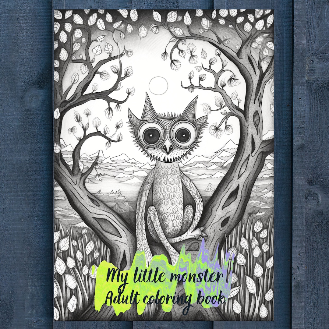 My Little Monster Adult Coloring Book, Digital Download 75 Pages, Adult ...
