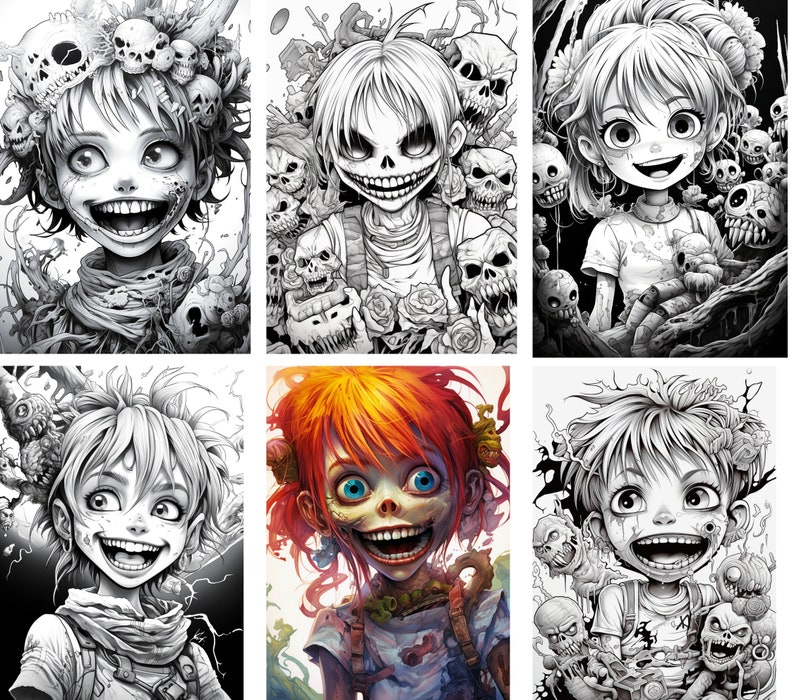 New Zombie Adult Coloring Pages Digital Download 62 - Etsy