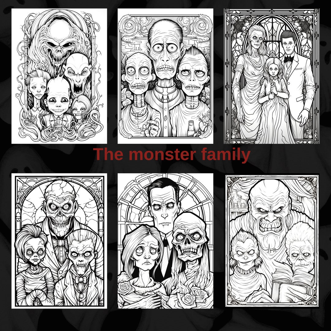 67 the Monster Family Coloring Pages gothic Ravens Coloring Pages printable Adult Coloring Pages ...