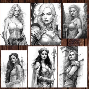 Empowering Warrior Women: A Stunning 67-page Coloring Book of Rare