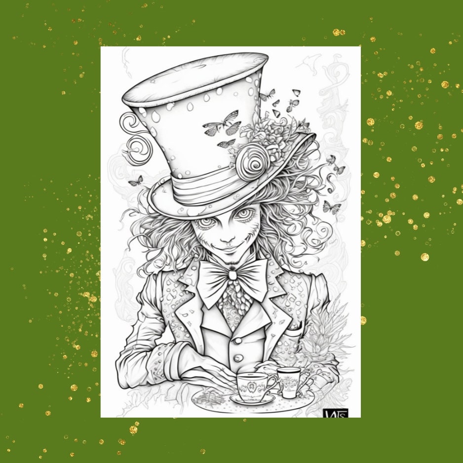 Alice In Wonderland Mad Hatter Coloring Pages