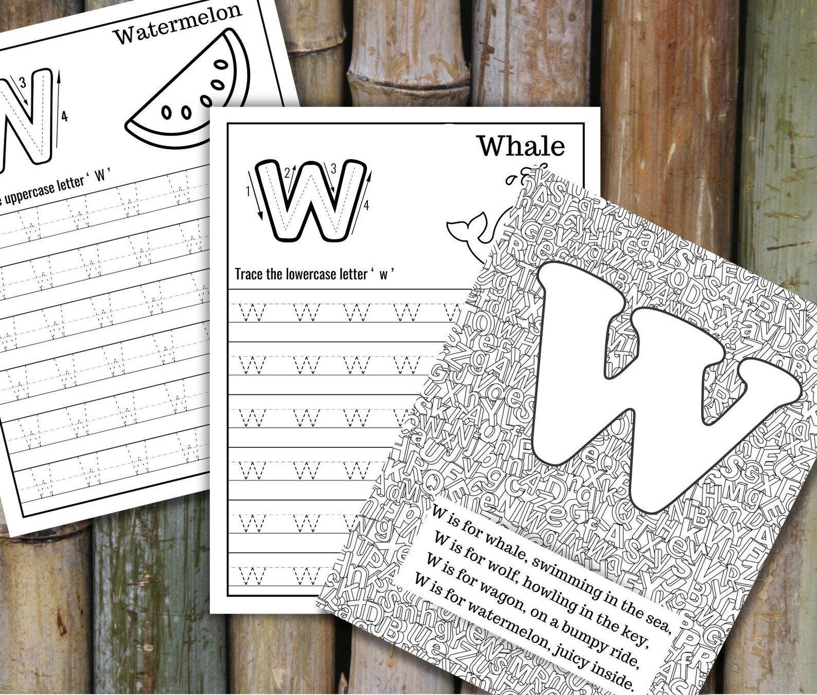 Alphabet Worksheets Printable Kids Coloring homeschool - Etsy