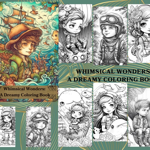 Whimsical wonders a dreamy coloring book | Coloring pages for Adults and kids, Instant Download, printable