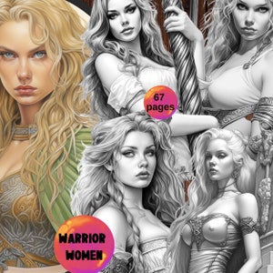 Empowering Warrior Women: A Stunning 67-page Coloring Book of Rare
