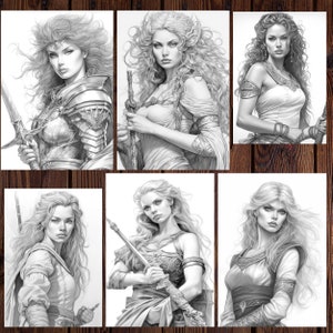 Empowering Warrior Women: A Stunning 67-page Coloring Book of Rare