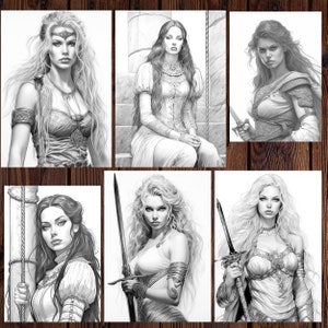 Empowering Warrior Women: A Stunning 67-page Coloring Book of Rare