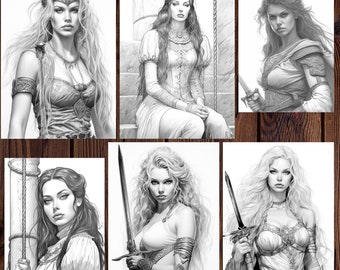 Empowering Warrior Women: A Stunning 67-Page Coloring Book of Rare Beauty