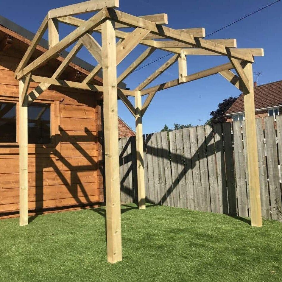 Extra Heavy Duty Timber Gazebo DIY Kit With Roof Frame Only, Various