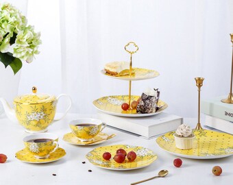 Lemon China Tea Set - Etsy