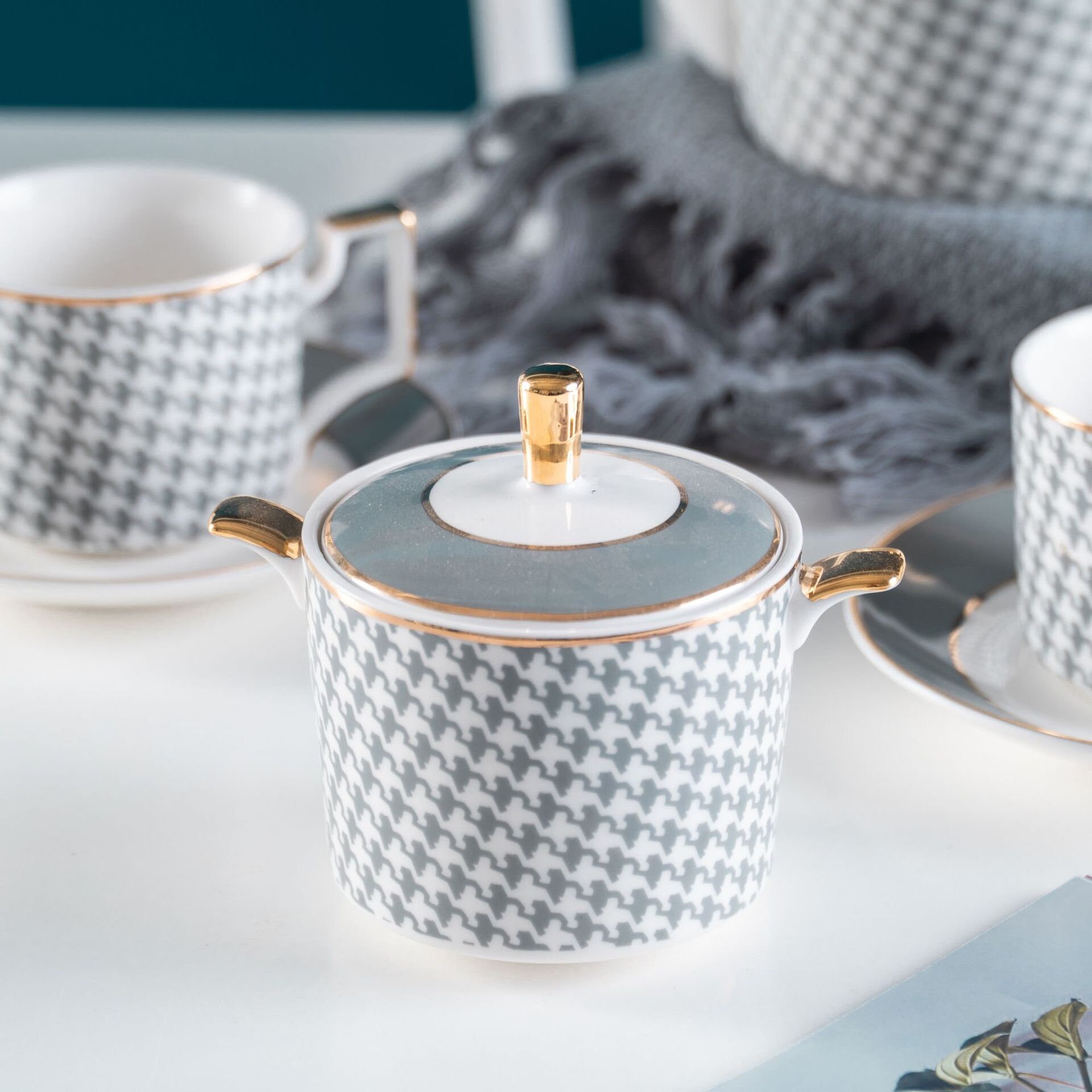 Scandinavian Ceramic Coffee Pot Setgolden Teapot Setbritish Etsy