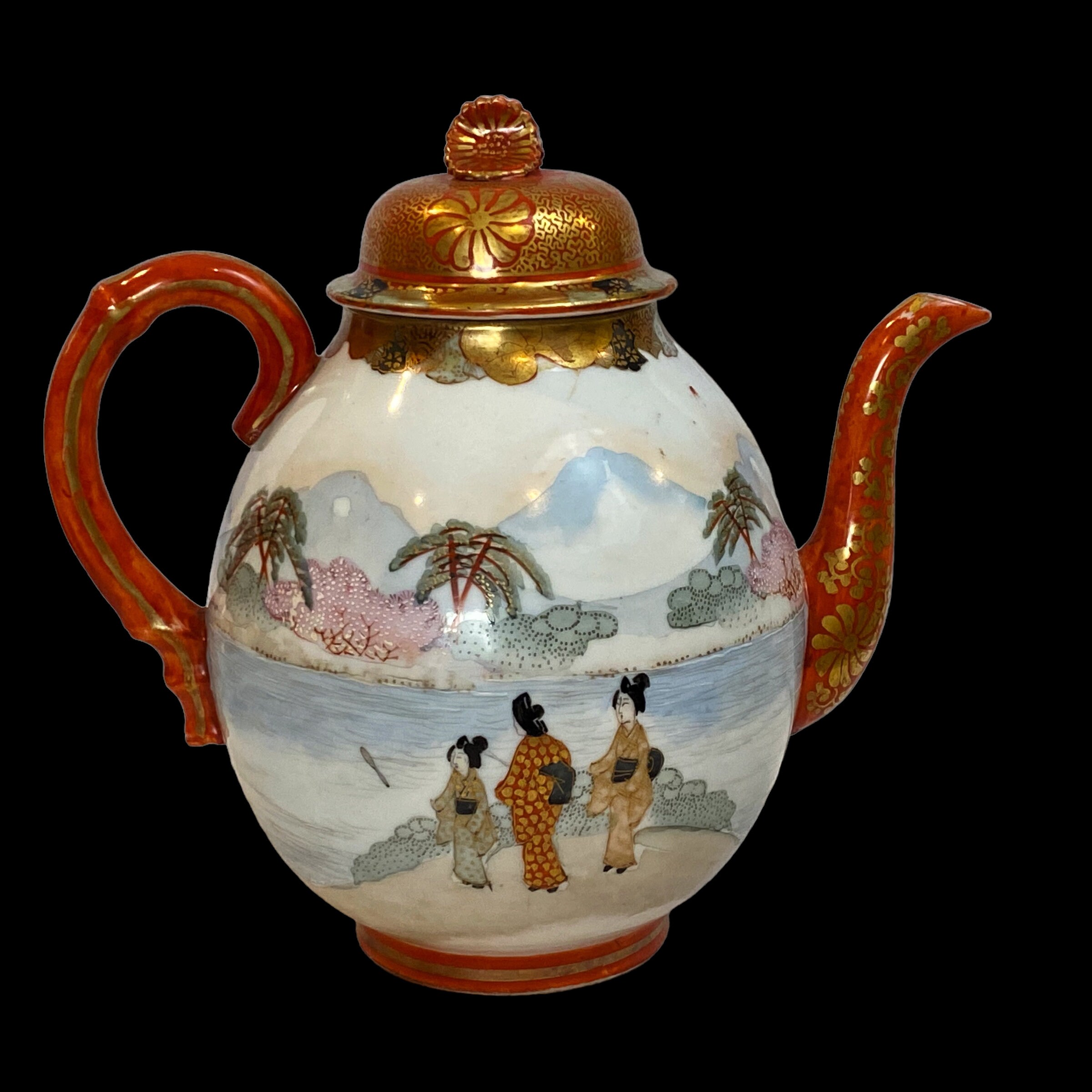 1890s Kutani Porcelain Tea Set Signed Meiji Era Shoza Style Etsy