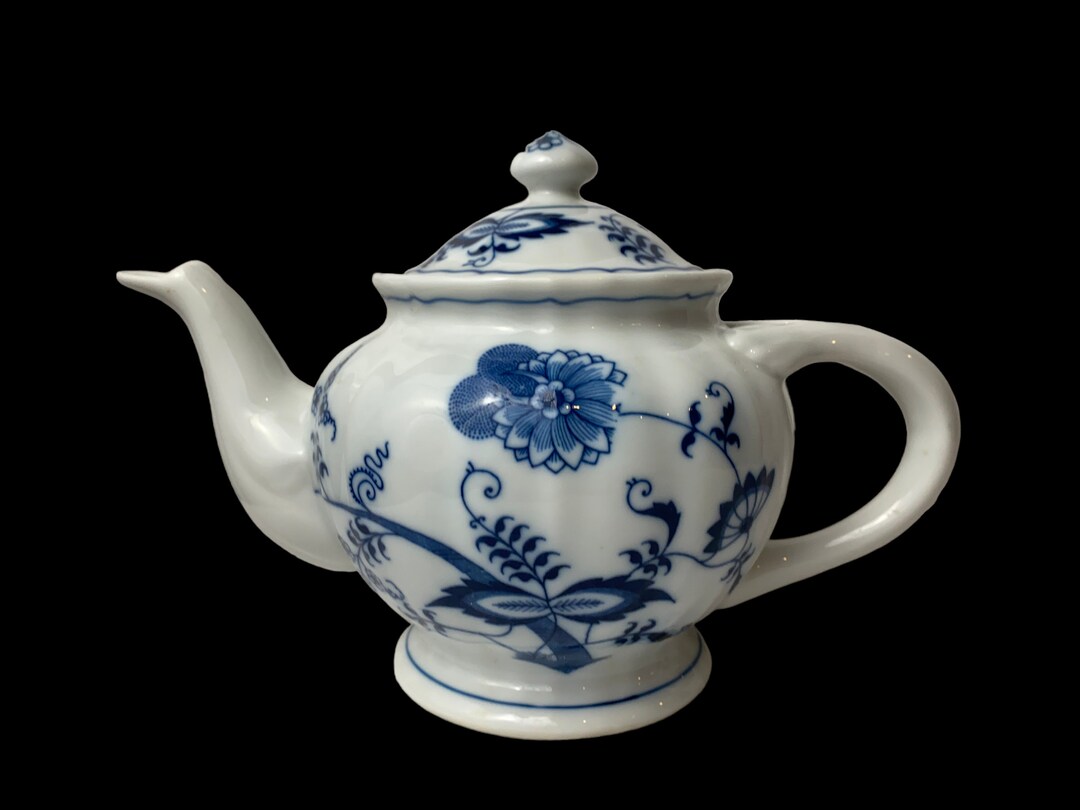 Vtg Blue Danube Teapot W/lid Ribbon Banner 19511976 Mark Etsy