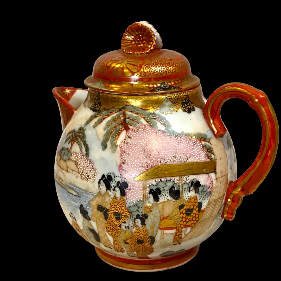 1890s Kutani Porcelain Tea Set Signed Meiji Era Shoza Style Etsy