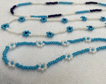 UNC-University of North Carolina Daisy bead Necklace/Choker and UNC Love - UNC inspired Special Collection-back to school!!