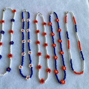University of Florida Gator love inspired colors -Daisy necklace /chokers. Great for Football Games, or the brand new Gator!