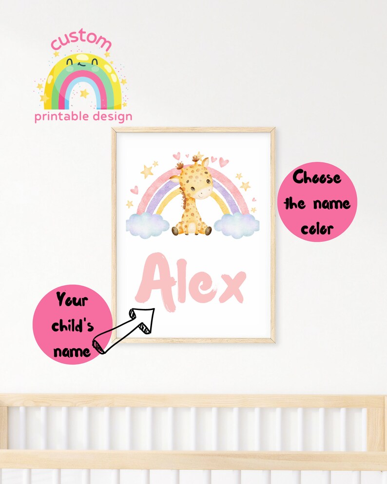 Jungle Nursery Decor Printable Custom Wall Art Baby Name Etsy