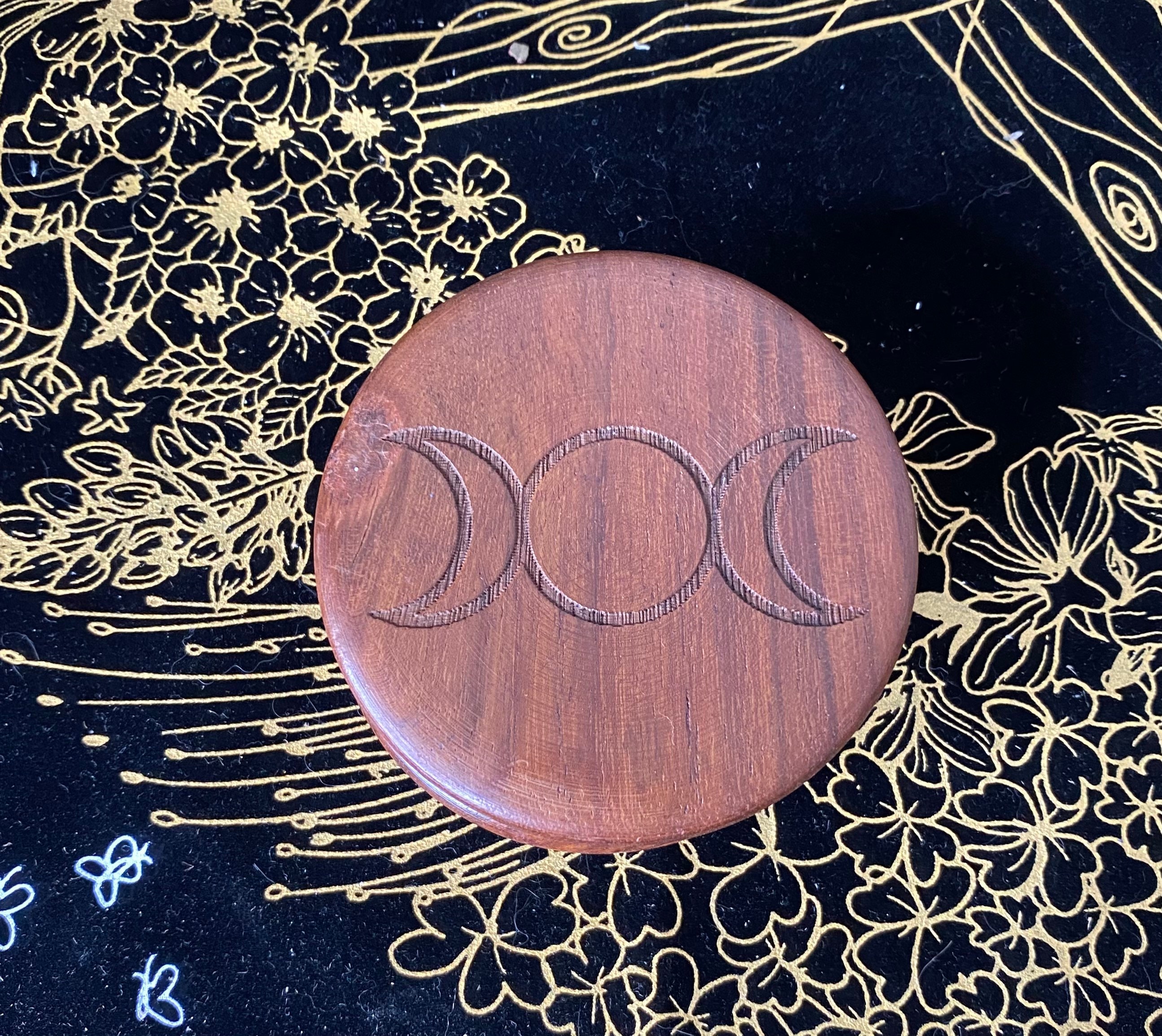 Triple Moon Herb Grinder,tree of Life, Triquetra Grinder,wooden Grinder,engraved  Triple Grinder,kitchen Witch Herb Grinder,pagan,witch 