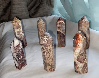 Mexican Agate Towers, Crazy Lace Agate, Mexican Agate Crystal Points, Druzy towers, Mexican Crazy Lace Agate, Carved Crystal Point Towers