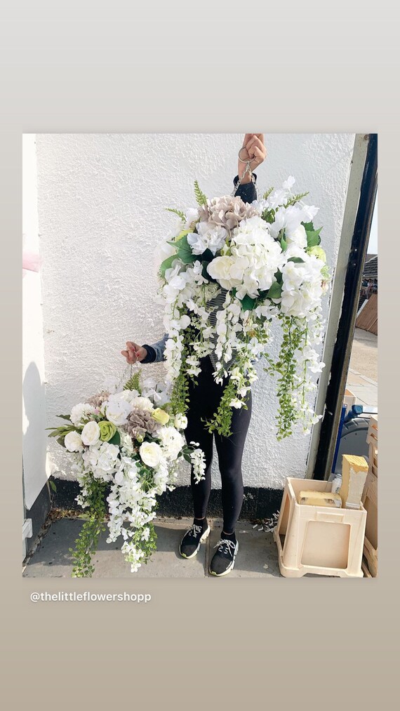 Artifical Flower Hanging Baskets Etsy