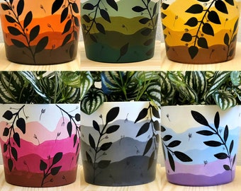 Colorful Valleys Planters, Painted Clay Planters with Unique Designs that are a Perfect Gift for Anyone's Indoor Garden