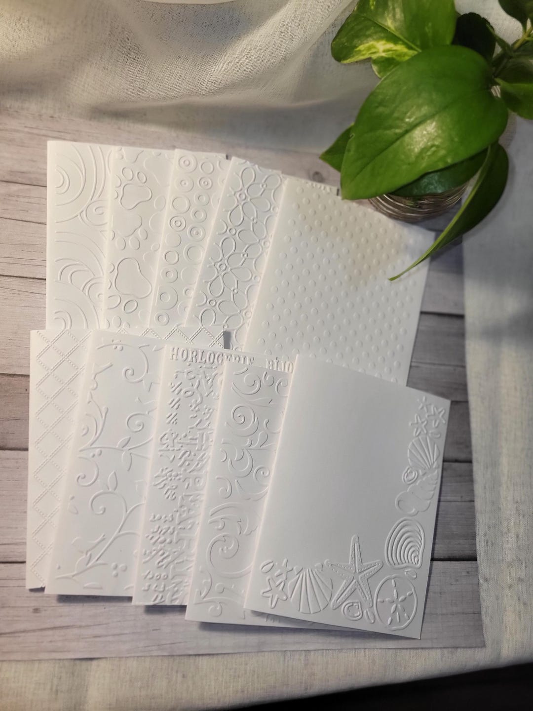 10 Fun Embossed Note Cards - Etsy